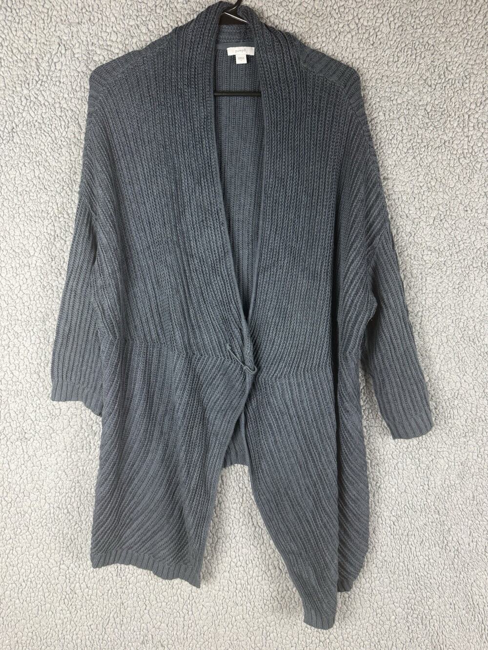 Pure Jill J. Jill Gray Knit Open Front Cardigan Sweater Size Large
